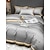 baratos Coleção de elite-Conjunto de cama com capa de edredom de 4 peças, 100% algodão orgânico, tecido macio e respirável, inclui capa de edredom e fronhas para um sono confortável