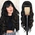 cheap Party Wigs-Wig with Bangs Long Wavy Wig for Women Synthetic Curly Wigs Hair Replacement Wigs for Girls Daily Party Use 26 Inches