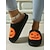 abordables Pour les femmes-Chaussons en polaire confortables sur le thème d&#039;Halloween pour femmes avec des motifs de citrouille et de crâne - chaussures d&#039;intérieur amusantes pour les fêtes d&#039;automne et d&#039;Halloween