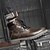 cheap Work Boots-Men&#039;s Brown Leather Work Boots, Durable Lace-Up Ankle Boots with Rugged Sole, Perfect for Outdoor Activities, Construction, and Casual Wear