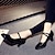 preiswerte Schuhe für Standardtanz und Modern Dance-Damen Schuhe für modern Dance Abiball Für den Ballsaal Square Dance Übergrössen Absätze Kubanischer Absatz Schnalle Erwachsene Dunkelrot Schwarz Weiß