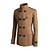 abordables Manteaux &amp; vestes-Homme Manteau de campagne Caban Trench du quotidien Vacances Automne hiver Polyester Chaud Vêtements d&#039;extérieur Vêtement Tenue Mode Classique Plein Poche Mao Double Boutonnage