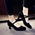 preiswerte Schuhe für Standardtanz und Modern Dance-Damen Schuhe für modern Dance Abiball Für den Ballsaal Square Dance Übergrössen Absätze Kubanischer Absatz Schnalle Erwachsene Dunkelrot Schwarz Weiß