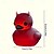 billige Festartikler-mini lil&#039; devil ducky - 3d-printet gotisk mørk satanisk andestatue til dekoration af bilens instrumentbræt, mini-skrivebordsgave og biltilbehør - unik djævelsk samlerfigur med livlige røde øjne