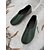preiswerte Ballerinas für Damen-minimalistische grüne Slip-On-Loafer für Damen mit roten Akzenten – lässige und bequeme Flats für den Alltag
