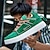 preiswerte Lässige Sneakers-Grüne High-Top-Sneaker für Herren mit mehrfarbigen Schnürsenkeln und Klettverschluss – stylische Casual-Sportschuhe für Streetwear und den Alltag