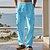 ieftine Vacanţă-Bărbați Pantaloni de in Pantaloni Pantaloni de vară Pantaloni de plajă Buzunar Cordon Talie elastică Simplu Confort Respirabil Vacanță Zilnic Concediu Hawaiană Boho Verde Militar Negru