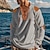 preiswerte Basic-T-Shirts-Herren T Shirt Henley Hemd T-Shirt Waffelstrick T-Shirt Langarm Gebänderter Kragen Frühling &amp; Herbst Braun Mode Designer Basic Schnürung Patchwork Urlaub Straße Ausgehen Aprikose Schwarz Weiß Top