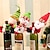 abordables Figuras coleccionables-Fundas navideñas para botellas, decoración del hogar, fundas navideñas para botellas con Papá Noel y muñeco de nieve, pequeños adornos para botellas de vino, decoraciones navideñas para botellas