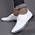 economico Sneakers da uomo-scarpe casual stringate in similpelle bianca da uomo - eleganti sneakers basse con suola comoda per l&#039;uso quotidiano