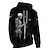 billiga Halloween Huvtröjor &amp; Sweatshirts-Herr Grafisk Mörk Huvtröja Huvtröjor Tröja Semester Dagligen Långärmad Huva Semester Utomhussport Utekväll Svart Tryck Vår &amp; Höst Designer