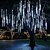 preiswerte Stecker Lichterketten-led fallende regen lichter 11,8 zoll 8 röhren 144 led regentropfen lichter im freien eiszapfen schnee meteor dusche lichter für weihnachten hochzeit urlaub gartendekoration