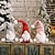 baratos Figuras Colecionáveis-figuras de gnomos de natal - ancião da floresta vermelha com chapéu de malha, enfeites de boneca sem rosto em pé, decorações festivas de feriado