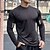 cheap Running Tee &amp; Tank Tops-Men&#039;s Athletic Shirt Gym Shirt Fitness Shirt Padded Compression Shirt Quarter Zip Long Sleeve Jersey Casual Athleisure Fall Solid Colored Spandex Quick Dry Soft Breathable Gym Workout Walking Jogging