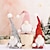 baratos Figuras Colecionáveis-figuras de gnomos de natal - ancião da floresta vermelha com chapéu de malha, enfeites de boneca sem rosto em pé, decorações festivas de feriado