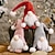 baratos Figuras Colecionáveis-figuras de gnomos de natal - ancião da floresta vermelha com chapéu de malha, enfeites de boneca sem rosto em pé, decorações festivas de feriado