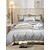baratos Coleção de elite-Conjunto de cama com capa de edredom de 4 peças, 100% algodão orgânico, tecido macio e respirável, inclui capa de edredom e fronhas para um sono confortável