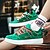 preiswerte Lässige Sneakers-Grüne High-Top-Sneaker für Herren mit mehrfarbigen Schnürsenkeln und Klettverschluss – stylische Casual-Sportschuhe für Streetwear und den Alltag