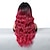 cheap Synthetic Trendy Wigs-Synthetic Wig Uniforms Career Costumes Princess Curly Wavy Middle Part Layered Haircut Machine Made Wig 26 inch Black / Red Synthetic Hair Women&#039;s Cosplay Party Fashion Red