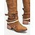 tanie Buty vintage-rustykalne brązowe buty damskie w stylu western z paskami ze sprzączką i detalami ze sznurka – styl vintage, idealne na nieformalne wyjścia i festiwale wiejskie