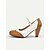 preiswerte 1950er Jahre-Zweifarbige Mary-Jane-Pumps im Vintage-Stil für Damen mit Brogue-Details – Retro-Schuhe mit Blockabsatz für Partys und formelle Anlässe