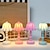 billige Bordlamper-macaron farvet skal blomsterknop led skrivebordslampe, soveværelse  &amp; spisebord natlampe, enkel moderne dekoration, knap batteridrevet 1 stk