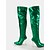 abordables Bottes à la mode-bottes à talons aiguilles vert métallisé pour femmes avec bout pointu, bottes sexy à talons hauts au-dessus du genou pour les fêtes et les événements de mode