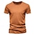 voordelige Katoenen Linnen T-shirts-Man T-shirt Bamboe T-shirt Korte mouw Ronde hals Zomer Effen / effen kleur Casual Klassieke Stijl Casual / Dagelijks Kameel Zwart Wit Top T-shirt voor mannen