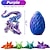 abordables Cadeaux-Oeuf de dragon imprimé en 3D jouets de fidget en cristal mystérieux dragon articulé décor pour bureau à domicile surprise de Pâques œufs de dinosaure jouets de fidget pour les adultes cadeau de Noël