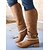 tanie Buty vintage-rustykalne brązowe buty damskie w stylu western z paskami ze sprzączką i detalami ze sznurka – styl vintage, idealne na nieformalne wyjścia i festiwale wiejskie