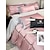 baratos Coleção de elite-Conjunto de cama com capa de edredom de 4 peças, 100% algodão orgânico, tecido macio e respirável, inclui capa de edredom e fronhas para um sono confortável