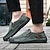 baratos Sapatos Casuais Slip-On-mocassins masculinos casuais, sapatos leves e respiráveis de couro sintético com sola antiderrapante, perfeitos para uso diário e atividades ao ar livre
