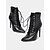 preiswerte Modische Stiefel-rote Stiefeletten mit Krokoprägung und Schnürung im Stiletto-Stil – sexy Damenstiefel mit hohem Absatz und spitzer Spitze für Party und Abendgarderobe
