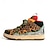 economico Sneakers da uomo-sneakers alte da uomo con stampa leopardata – motivo animalier alla moda con lacci colorati, scarpe casual da strada per la moda urbana