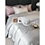 baratos Coleção de elite-Conjunto de cama com capa de edredom de 4 peças, 100% algodão orgânico, tecido macio e respirável, inclui capa de edredom e fronhas para um sono confortável