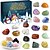 cheap Party Supplies-1pc Christmas Gemstone Advent Calendar, 24 Natural Crystal Gemstones Stone, Gemstones To Open Each Day For Learning Collection, Gemstone Christmas Advent Calendar For Girls Boys Geology Enthusiasts, h