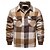 abordables Chaquetas Informales-Hombre Chaqueta de camisa Chaqueta casual Chaqueta polar de franela Casual Diario Sexy Otoño invierno Bloque de color Cuadros / Rayas / Chevron Casual Diseño Regular Negro Azul Real Caqui Chaquetas