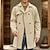 abordables Manteaux &amp; vestes-Homme Manteau Trench Trench-Coat Long du quotidien Vacances Automne hiver Polyester Coupe Vent Doux Vêtements d&#039;extérieur Vêtement Tenue Mode Classique Plein Poche Revers Double Boutonnage