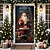 cheap Christmas Door Covers-Christmas Door Decorations Door Covers Xmas Santa Deliver Gift Door Tapestry Door Curtain Decoration Backdrop Door Banner for Front Door Farmhouse Holiday Party Decor Supplies Indoor/Outdoor