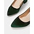 billige Semi-formell-kvinners elegante grønn fløyel blokk hæl pumps - spiss tå kjole sko for kontor, fester og formelle arrangementer