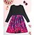 abordables Vestido con visión brillante en 3D-Girls &#039; 3D Graphic Pavo real Vestido Manga Larga Verano Primavera Vacaciones Diario Festivos Princesa Hermosa Dulce Niños 4-12 años Vestido informal Vestido de una línea Hasta la Rodilla Ajuste
