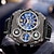 voordelige Quartz-horloges-Groot Wijzerplaat Heren Horloges Luxe Merk Mannelijke Kwarts Horloge Grote Maat Heren Twee Tijdzones Leder Sport Polshorloges
