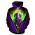 billige Hættetrøjer-Det Klovn Dræberklovn Hattetrøje Pullover Halloween 3D Grafisk Til Par Herre Dame Voksne Halloween Karneval Maskerade 3D-udskrivning Fest Afslappet / Hverdag