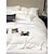 baratos Coleção de elite-Conjunto de cama com capa de edredom de 4 peças, 100% algodão orgânico, tecido macio e respirável, inclui capa de edredom e fronhas para um sono confortável