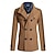 abordables Manteaux &amp; vestes-Homme Caban Trench du quotidien Vacances Automne hiver Polyester Chaud Vêtements d&#039;extérieur Vêtement Tenue Mode Classique Plein Poche Mao Double Boutonnage