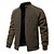 abordables chaqueta deportiva-Hombre Chaqueta de bombardero Chaqueta de lana Acolchado Casual Diario Estilo retro Otoño invierno Bloque de color Casual Cuello Mao Regular Color Camello Albaricoque Negro Verde Ejército Gris