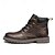 cheap Work Boots-Men&#039;s Brown Leather Work Boots, Durable Lace-Up Ankle Boots with Rugged Sole, Perfect for Outdoor Activities, Construction, and Casual Wear