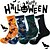 billiga herrstrumpor-Herr 4 Par Multipack Socka Crew strumpor Vardagliga strumpor Halloween strumpor Regnbåge Färg Pumpa Halloween Fladdermus Sport &amp; Utomhus Dagligen Semester Grundläggande Medium Höst vinter Mode Ledigt