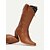 baratos Cowboy &amp; Western Boots-Mulheres Botas Botas Cowboy Tamanhos Grandes Ao ar livre Trabalho Diário Botas da panturrilha Tachas Cadarço Salto de bloco Salto Robusto Dedo Apontado Elegante Moda Clássico Couro Ecológico Mocassim