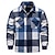 abordables Chaquetas Informales-Hombre Chaqueta de camisa Chaqueta casual Chaqueta polar de franela Casual Diario Sexy Otoño invierno Bloque de color Cuadros / Rayas / Chevron Casual Diseño Regular Negro Azul Real Caqui Chaquetas